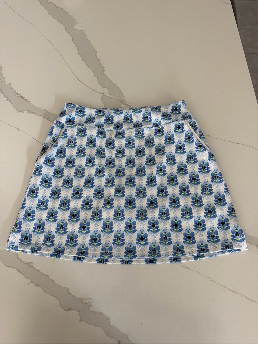 Sigrid Olsen Blue Floral A-Line Skort